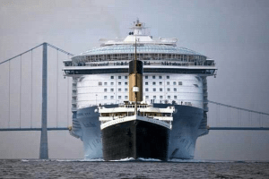 titanic v modern cruise ship