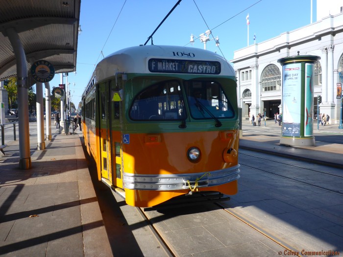 F LineTrolley Car at Ferry Building bound for Castro