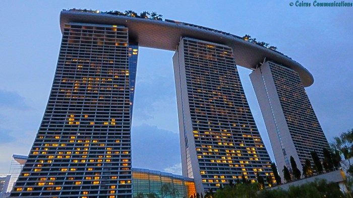 Marina Bay Sands resort at nightfall