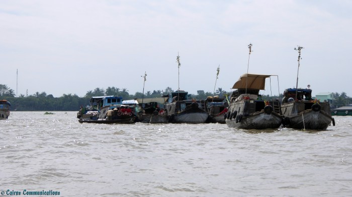 Mekong Delta River Market Boats