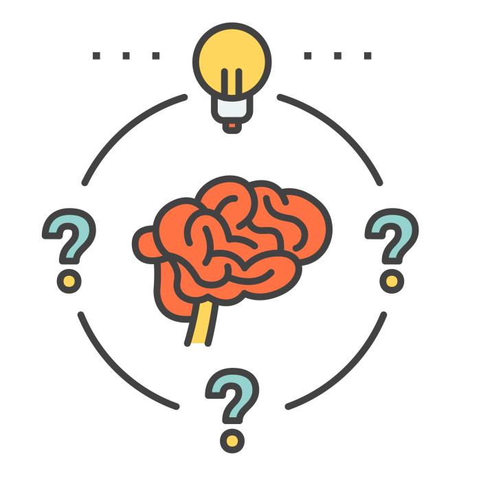 Brainstorming line icons.